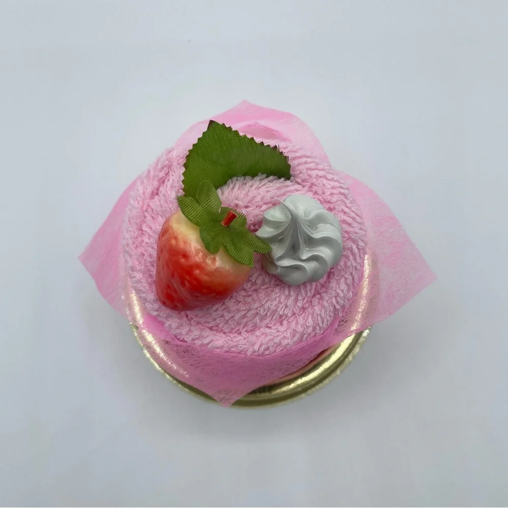 pink strawberry cake cotton microfiber bath hand face towel treat